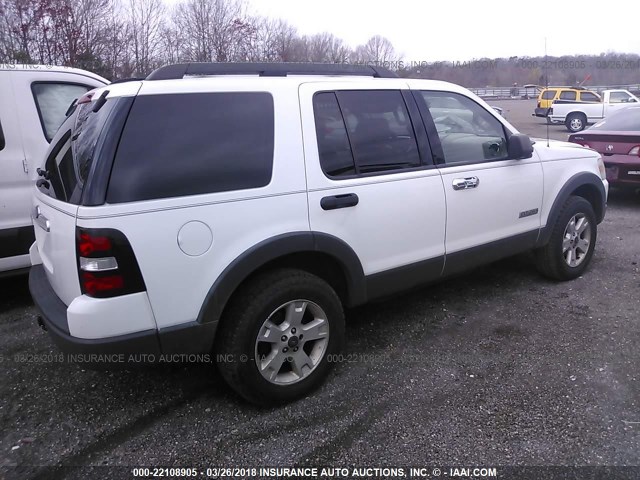 1FMEU73E96UA44800 - 2006 FORD EXPLORER XLT WHITE photo 4