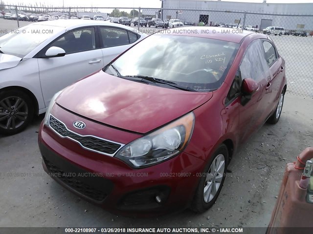 KNADN5A38D6113543 - 2013 KIA RIO EX/SX RED photo 2