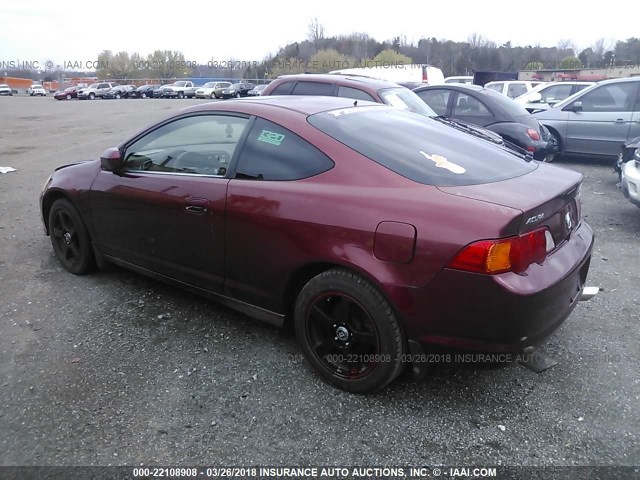 JH4DC530X3S001293 - 2003 ACURA RSX TYPE-S MAROON photo 3