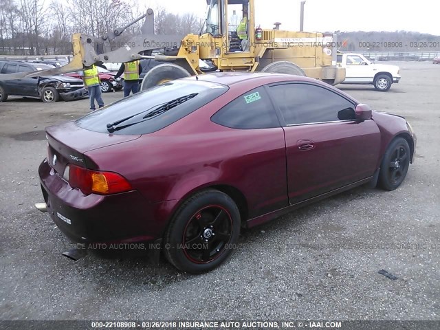 JH4DC530X3S001293 - 2003 ACURA RSX TYPE-S MAROON photo 4