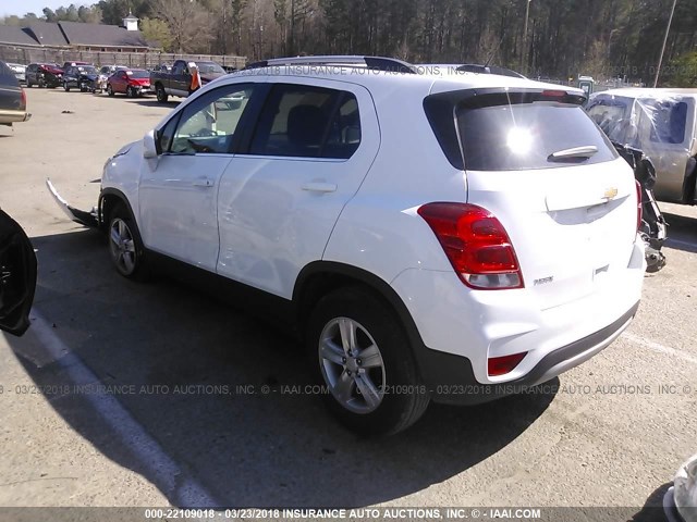 3GNCJLSB6HL142353 - 2017 CHEVROLET TRAX 1LT WHITE photo 3