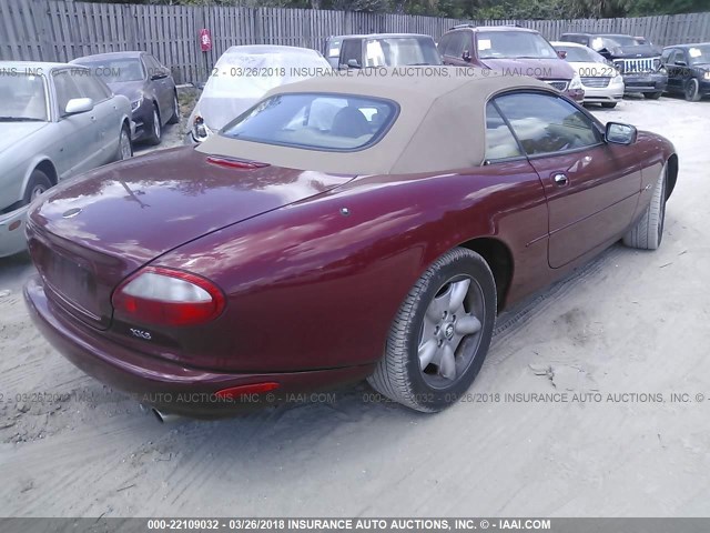 SAJGX2245WC030433 - 1998 JAGUAR XK8 BURGUNDY photo 4