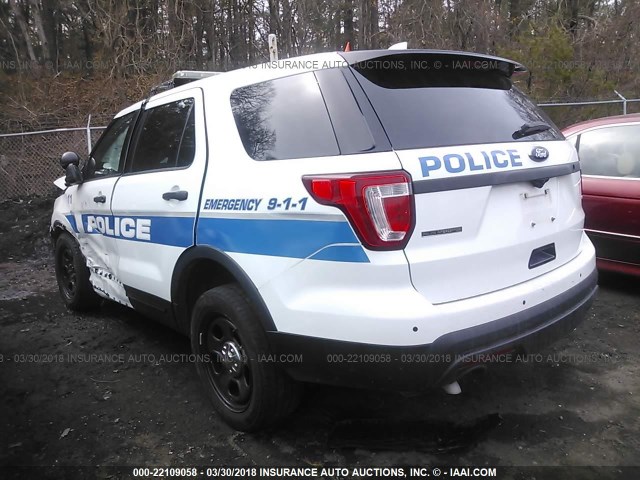 1FM5K8AR2GGB13179 - 2016 FORD EXPLORER POLICE INTERCEPTOR WHITE photo 3