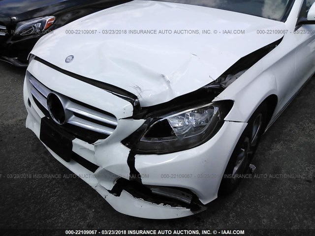 55SWF4JB2FU067546 - 2015 MERCEDES-BENZ C 300 WHITE photo 6