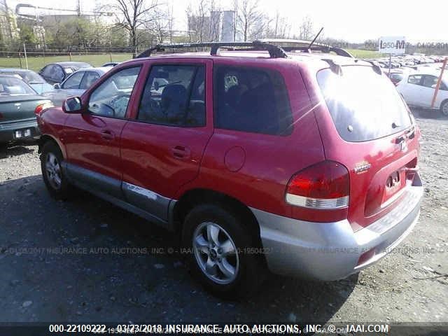 KM8SC13E75U867484 - 2005 HYUNDAI SANTA FE GLS/LX RED photo 3