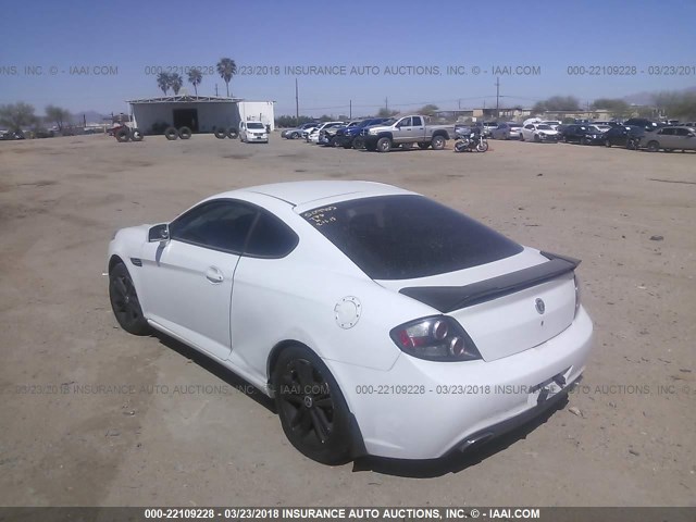 KMHHM66DX7U254379 - 2007 HYUNDAI TIBURON GS WHITE photo 3