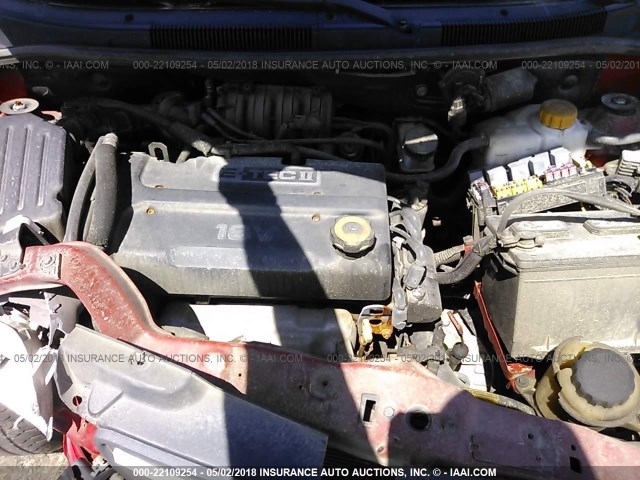KL1TD56656B538627 - 2006 CHEVROLET AVEO LS RED photo 10