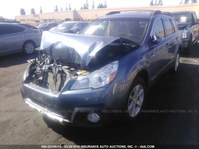 4S4BRBLC8E3241578 - 2014 SUBARU OUTBACK 2.5I LIMITED BLUE photo 2