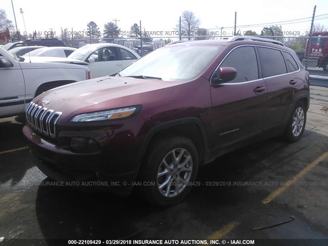 1C4PJLCB6FW690692 - 2015 JEEP CHEROKEE LATITUDE BURGUNDY photo 2