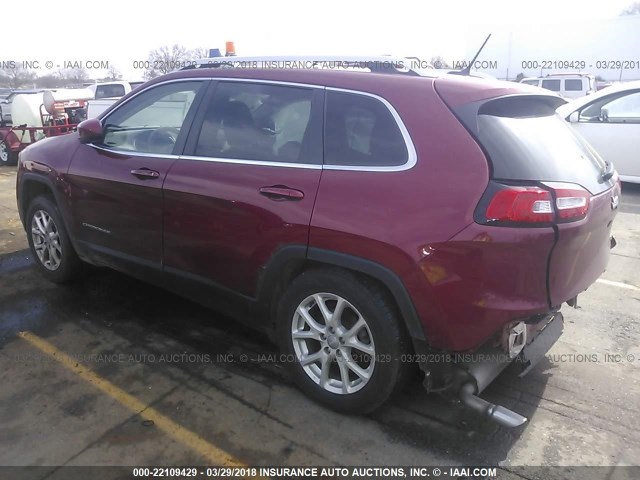 1C4PJLCB6FW690692 - 2015 JEEP CHEROKEE LATITUDE BURGUNDY photo 3