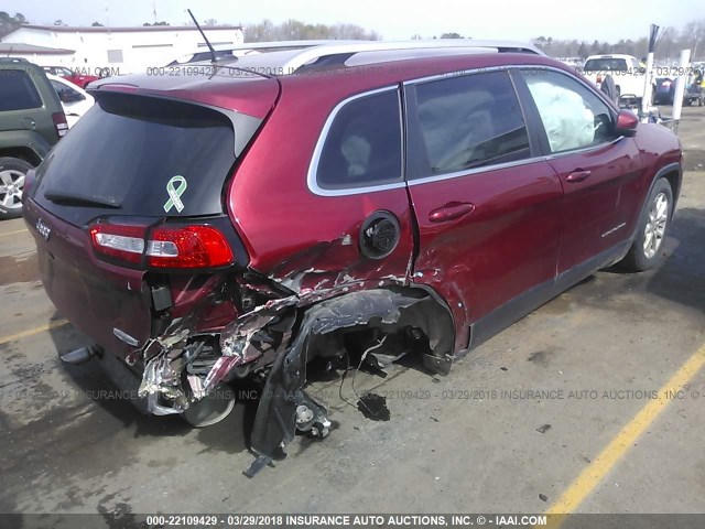 1C4PJLCB6FW690692 - 2015 JEEP CHEROKEE LATITUDE BURGUNDY photo 4