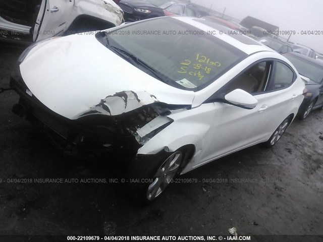 5NPDH4AE3CH101746 - 2012 HYUNDAI ELANTRA GLS/LIMITED WHITE photo 2