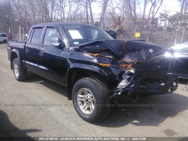 1D7HG38N63S130136 - 2003 DODGE DAKOTA QUAD SPORT BLACK photo 1