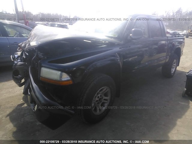 1D7HG38N63S130136 - 2003 DODGE DAKOTA QUAD SPORT BLACK photo 2