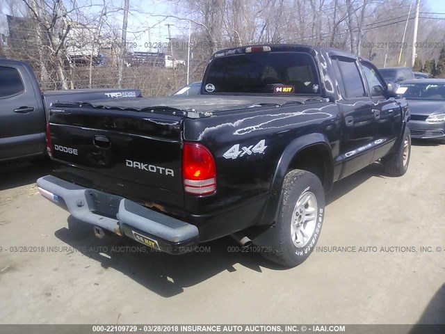 1D7HG38N63S130136 - 2003 DODGE DAKOTA QUAD SPORT BLACK photo 4