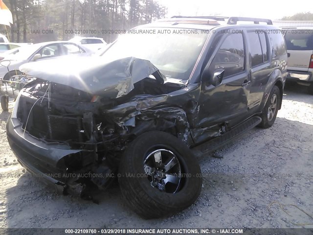 5N1AR18U98C602733 - 2008 NISSAN PATHFINDER S/LE/SE BLACK photo 2