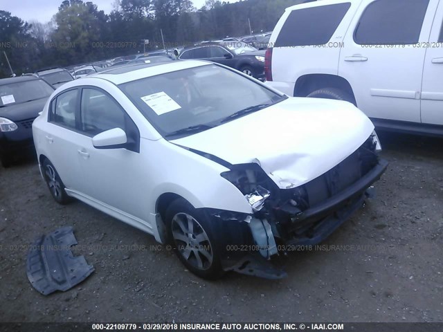 3N1AB6AP9CL725636 - 2012 NISSAN SENTRA 2.0/2.0S/SR/2.0SL WHITE photo 1