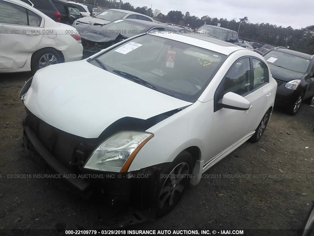 3N1AB6AP9CL725636 - 2012 NISSAN SENTRA 2.0/2.0S/SR/2.0SL WHITE photo 2