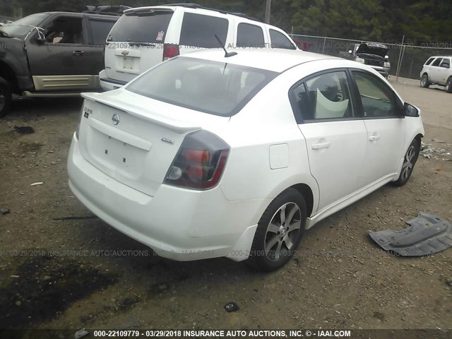 3N1AB6AP9CL725636 - 2012 NISSAN SENTRA 2.0/2.0S/SR/2.0SL WHITE photo 4