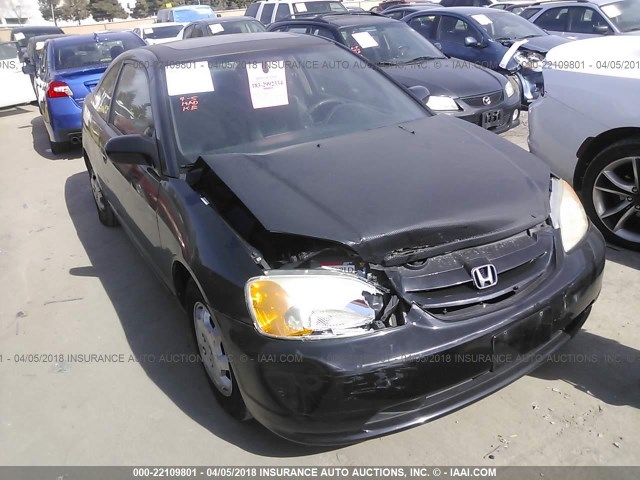 1HGEM22961L098678 - 2001 HONDA CIVIC SI/EX BLACK photo 1