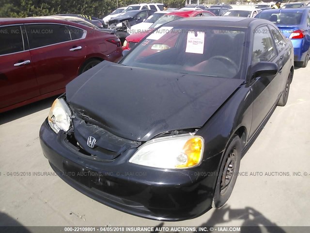 1HGEM22961L098678 - 2001 HONDA CIVIC SI/EX BLACK photo 2