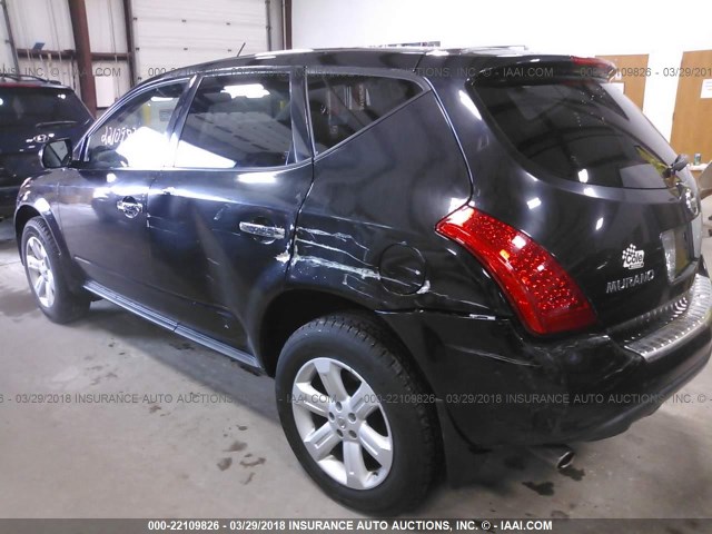 JN8AZ08WX7W665423 - 2007 NISSAN MURANO SL/SE/S BLACK photo 3