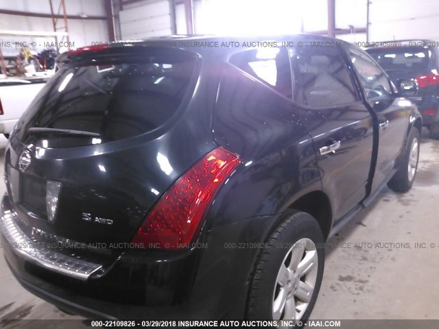 JN8AZ08WX7W665423 - 2007 NISSAN MURANO SL/SE/S BLACK photo 4