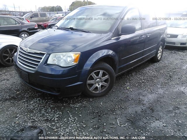 2A8HR54P98R801341 - 2008 CHRYSLER TOWN & COUNTRY TOURING BLUE photo 2