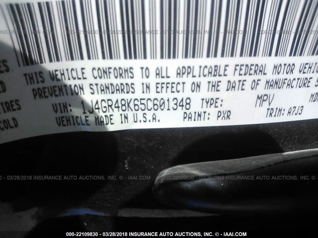 1J4GR48K65C601348 - 2005 JEEP GRAND CHEROKEE LAREDO/COLUMBIA/FREEDOM 黑色 照片 9