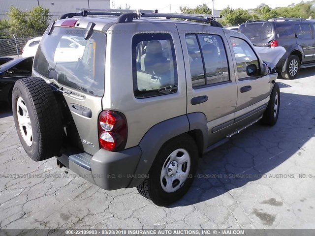 1J4GK48K86W200839 - 2006 JEEP LIBERTY SPORT Qızıl foto 4