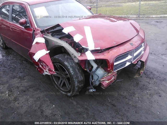 2B3KA53H96H260892 - 2006 DODGE CHARGER R/T MAROON photo 6