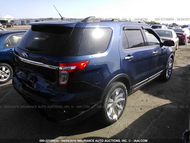 1FMHK7D81CGA89364 - 2012 FORD EXPLORER XLT BLUE photo 4