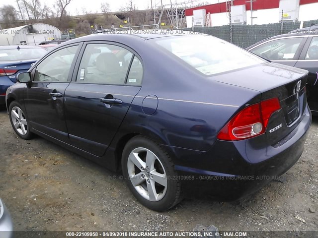 2HGFA16896H518656 - 2006 HONDA CIVIC EX BLUE photo 3