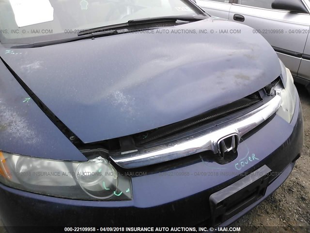 2HGFA16896H518656 - 2006 HONDA CIVIC EX BLUE photo 6