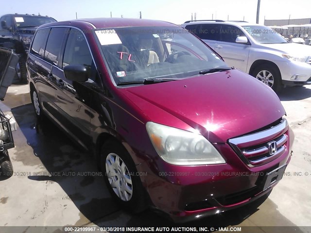 5FNRL382X6B119450 - 2006 HONDA ODYSSEY LX MAROON photo 1