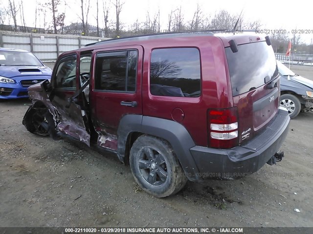 1J4PN3GK2BW542865 - 2011 JEEP LIBERTY RENEGADE RED photo 3