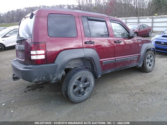 1J4PN3GK2BW542865 - 2011 JEEP LIBERTY RENEGADE RED photo 4