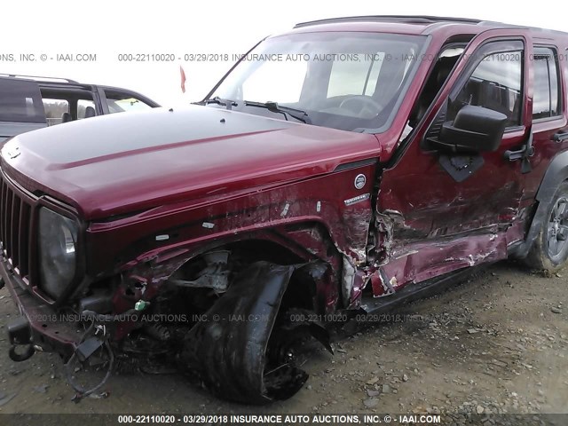 1J4PN3GK2BW542865 - 2011 JEEP LIBERTY RENEGADE RED photo 6