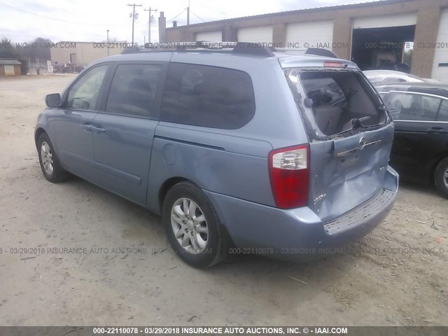 KNDMB233776121242 - 2007 KIA SEDONA EX/LX Light Blue photo 3