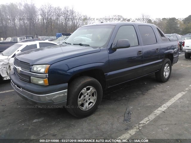 3GNEC12T34G108177 - 2004 CHEVROLET AVALANCHE C1500 BLUE photo 2