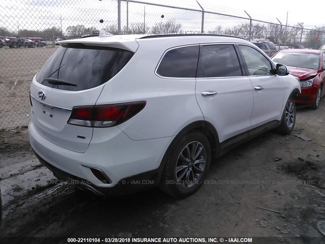 KM8SMDHF7HU167436 - 2017 HYUNDAI SANTA FE SE WHITE photo 4