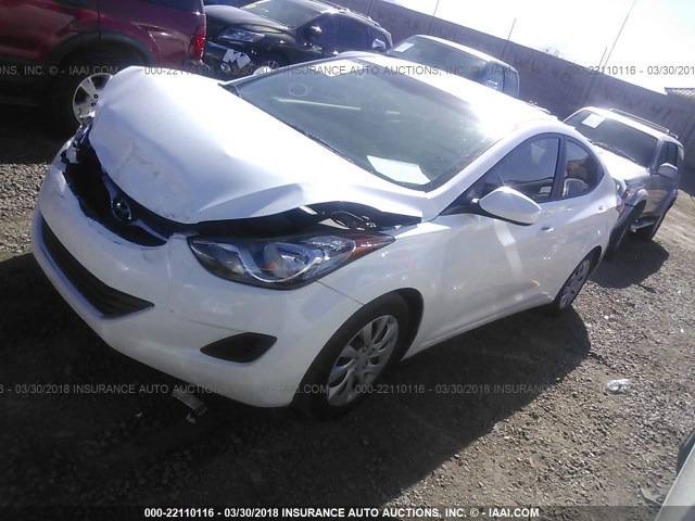 5NPDH4AE1DH214015 - 2013 HYUNDAI ELANTRA GLS/LIMITED WHITE photo 2