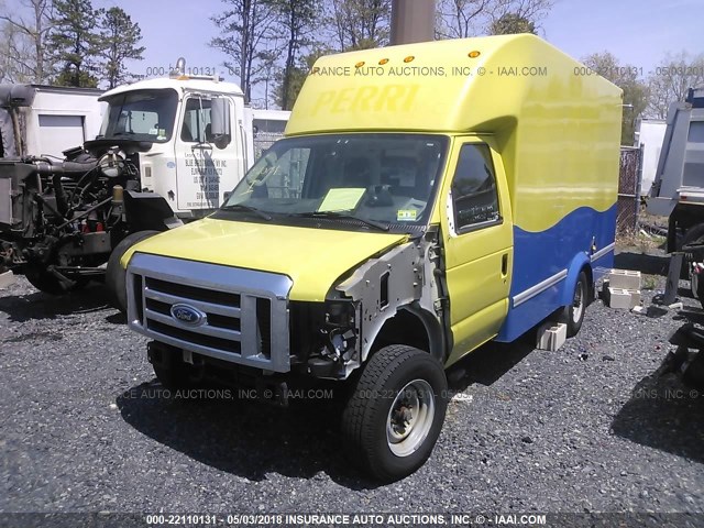 1FDWE3FL1DDA28771 - 2013 FORD ECONOLINE E350 SUPER DUTY CTWAY VAN GREEN photo 2