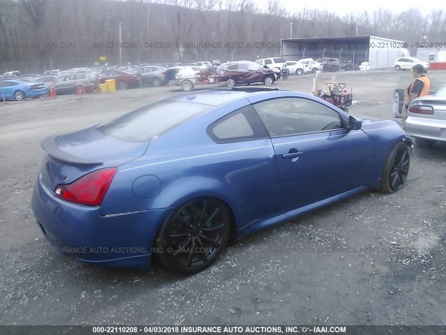 JNKCV64E89M600681 - 2009 INFINITI G37 JOURNEY/SPORT BLUE photo 4