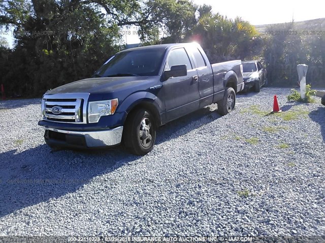 1FTEX1C88AFB26811 - 2010 FORD F150 SUPER CAB BLUE photo 2