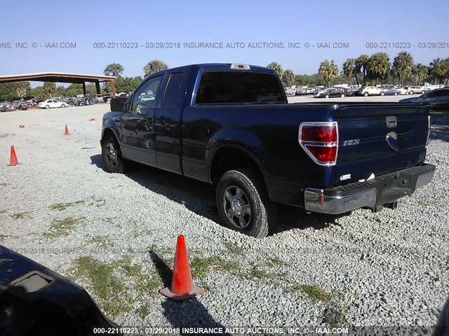 1FTEX1C88AFB26811 - 2010 FORD F150 SUPER CAB BLUE photo 3