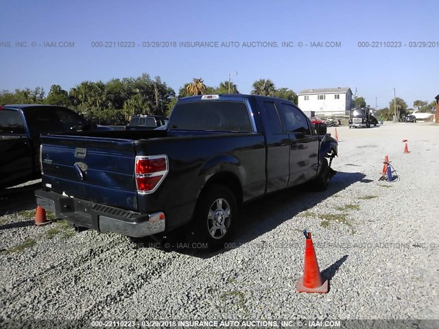 1FTEX1C88AFB26811 - 2010 FORD F150 SUPER CAB BLUE photo 4