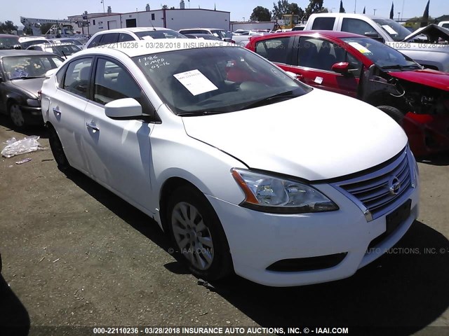 3N1AB7AP8FY236979 - 2015 NISSAN SENTRA S/SV/SR/SL WHITE photo 1