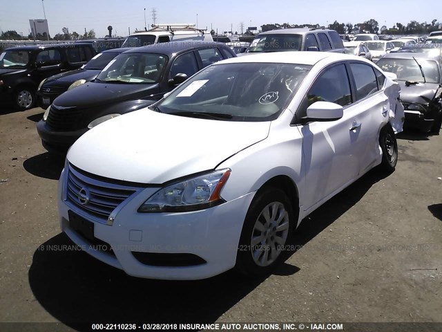 3N1AB7AP8FY236979 - 2015 NISSAN SENTRA S/SV/SR/SL WHITE photo 2