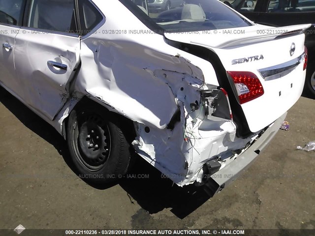 3N1AB7AP8FY236979 - 2015 NISSAN SENTRA S/SV/SR/SL WHITE photo 6